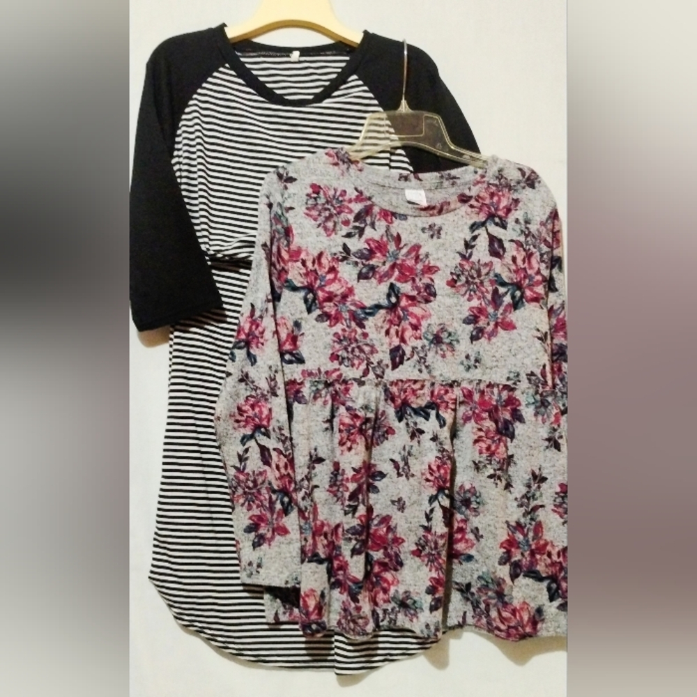 Maternity Floral and Striped Long Sleeve Dresses